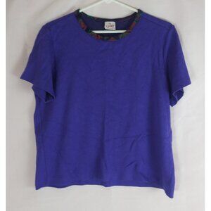 Vintage Graff Californiawear Purple Top With Colorful Trim Size Large